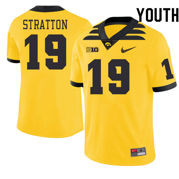 Youth #19 Jackson Stratton Iowa Hawkeyes College Football Jerseys Stitched-Gold